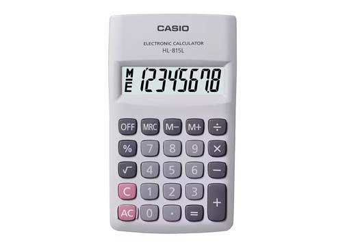 CALCULADORA DE BOLSILLO 8 DIGITOS 7 x 12 cms BLANCA